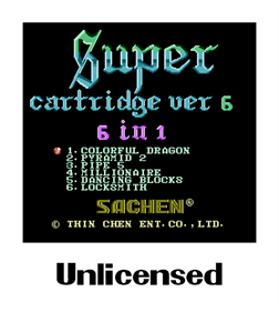 Super Cartridge Ver 6: 6 in 1 - Fanart - Box - Front Image
