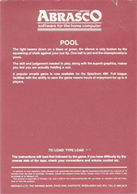 Pool (Abrasco) - Box - Back Image