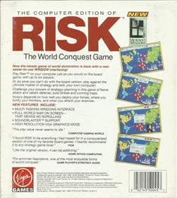 The Computer Edition of Risk: The World Conquest Game - Box - Back Image