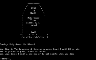 NetHack - Screenshot - Game Over Image