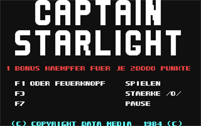 Captain Starlight - Screenshot - Game Select