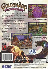 Golden Axe: The Duel - Box - Back Image