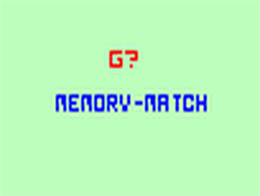 Videocart-15: Memory Match - Screenshot - Game Title Image