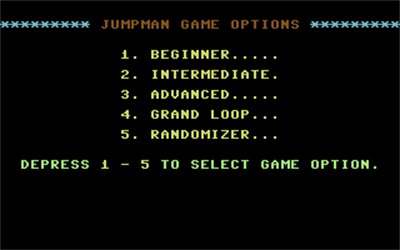 Jumpman (Epyx) - Screenshot - Game Select Image