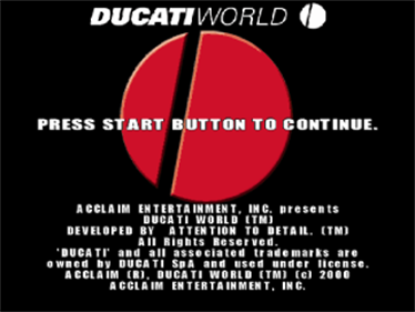 Ducati World: Racing Challenge - Screenshot - Game Title Image