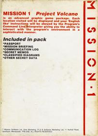 Mission-1: Project Volcano - Box - Back Image