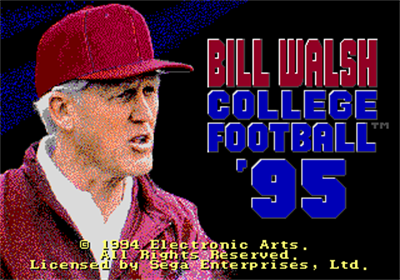 Bill Walsh College Football 95 - Screenshot - Game Title Image