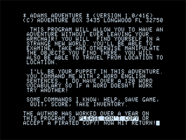 Adventureland - Screenshot - Game Title