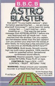 Astro Blaster - Box - Back Image