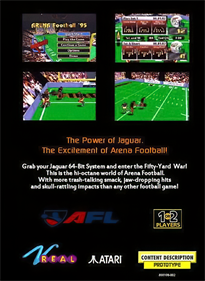 Arena Football '95 - Box - Back Image