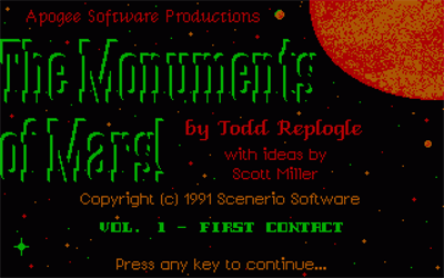 Monuments of Mars - Screenshot - Game Title Image