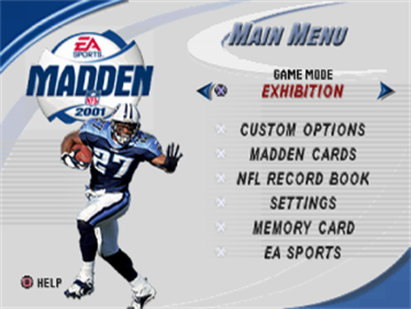Madden NFL 2001 - Screenshot - Game Select Image
