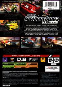 Midnight Club 3: Dub Edition - Box - Back Image