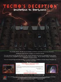 Tecmo's Deception: Invitation to Darkness - Advertisement Flyer - Front Image