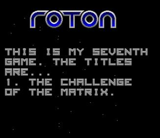 Roton - Screenshot - Game Title Image