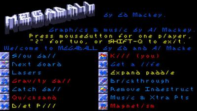 MegaBall 1 - Screenshot - Game Title Image