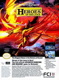 Advanced Dungeons & Dragons: Heroes of the Lance - Advertisement Flyer - Front Image