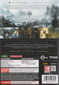 The Elder Scrolls V: Skyrim Legendary Edition - Box - Back Image