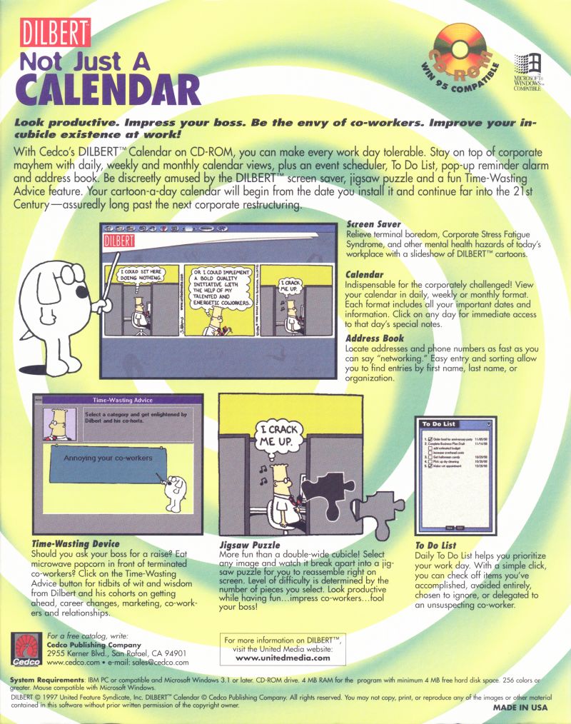 Dilbert Not Just A Calendar Images LaunchBox Games Database