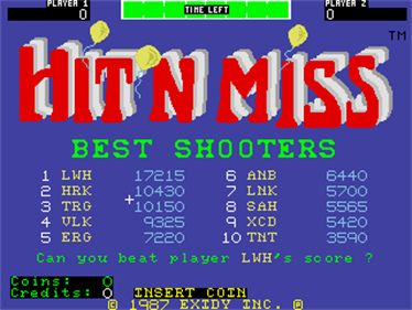 Hit 'n Miss - Screenshot - High Scores Image