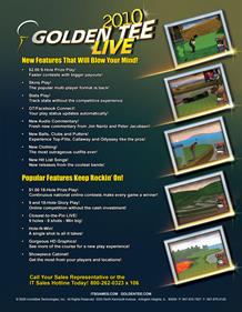 Golden Tee LIVE 2010 - Advertisement Flyer - Back Image