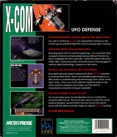 X-COM: UFO Defense - Box - Back Image