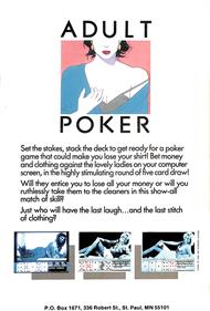 Adult Poker - Box - Back Image