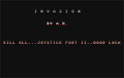 Invasion (Alan Bond) - Screenshot - Game Title Image