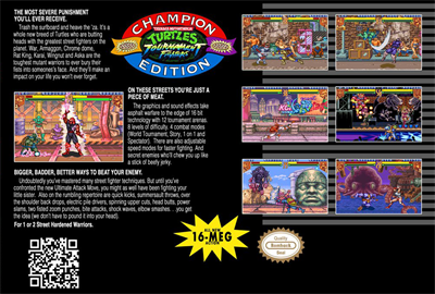 Teenage Mutant Ninja Turtles: Tournament Fighters' Champion Edition - Box - Back Image