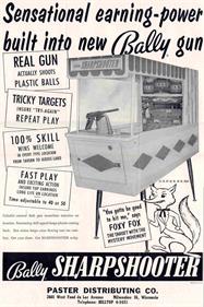 Bally Sharpshooter - Advertisement Flyer - Front Image