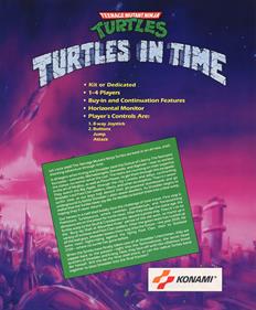 Teenage Mutant Ninja Turtles: Turtles in Time - Advertisement Flyer - Back Image