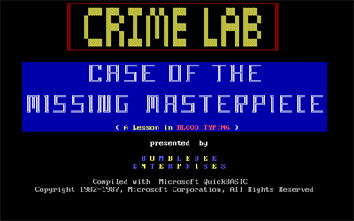 Crime Lab: Case of the Missing Masterpiece - Screenshot - Game Title Image