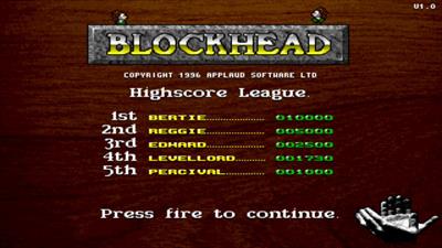 Blockhead - Screenshot - High Scores Image