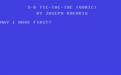 3-D Tic-Tac-Toe (Qubic) - Screenshot - Game Title Image