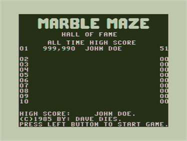 Marble Maze - Screenshot - Game Title Image