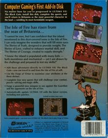 Ultima VII: The Black Gate + Forge of Virtue - Box - Back Image