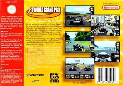 F-1 World Grand Prix - Box - Back Image