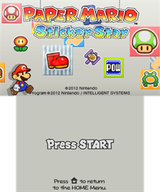 Paper Mario: Sticker Star - Screenshot - Game Title Image