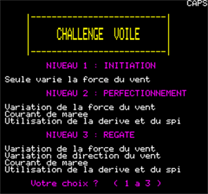 Challenge Voile - Screenshot - Game Select Image