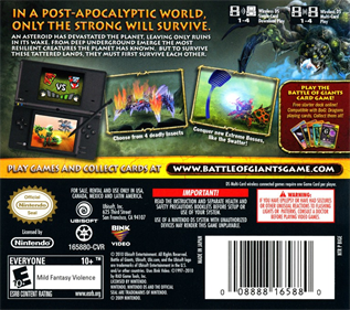 Battle of Giants: Mutant Insects - Box - Back Image