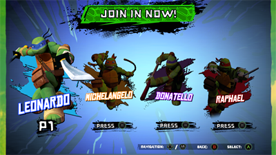 Teenage Mutant Ninja Turtles Arcade: Wrath of the Mutants - Screenshot - Game Select Image