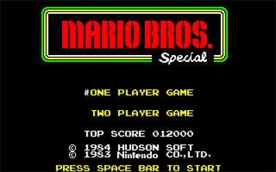 Mario Bros. Special - Screenshot - Game Title Image