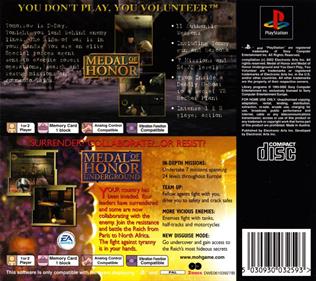 Medal of Honor & Underground Double Pack - Box - Back Image