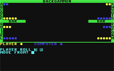Backgammon (Compute! Gazette) - Screenshot - Gameplay Image
