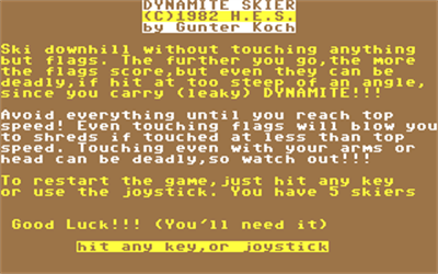 Dynamite Skier - Screenshot - Game Title Image