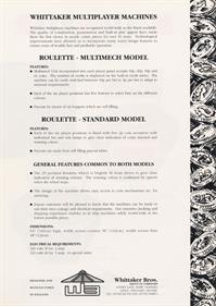 Roulette - Advertisement Flyer - Back Image