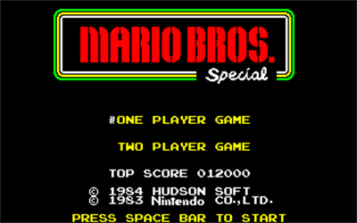 Mario Bros. Special - Screenshot - Game Title Image