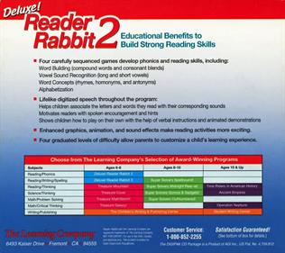 Reader Rabbit 2 - Box - Back Image