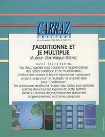 J'additionne et je multiplie - Box - Back Image