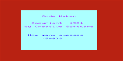 Code Maker/Code Breaker - Screenshot - Game Title Image